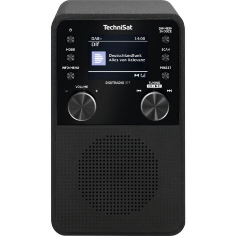 TechniSat DIGITRADIO 317 Tischradio DAB+, FM UKW, DAB+, Bluetooth®, AUX  Weckfunktion Schwarz