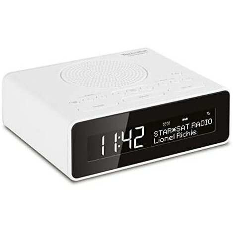 TechniSat DIGITRADIO 51 - Radio Despertador DAB+ (DAB, FM, Radio Reloj, Despertador con 2 Tiempos de Alarma Ajustables, Función de Repetición, Temporizador, Pantalla Regulable) Blanco