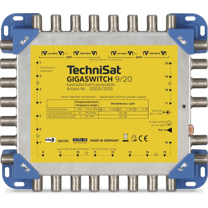 Technisat - giga switch commutateur multiple 9/20, 0000/3255