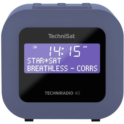 TechniSat TECHNIRADIO 40, blau-grau Radio de poche DAB+, FM fonction réveil, avec caisson denceinte bleu-gris