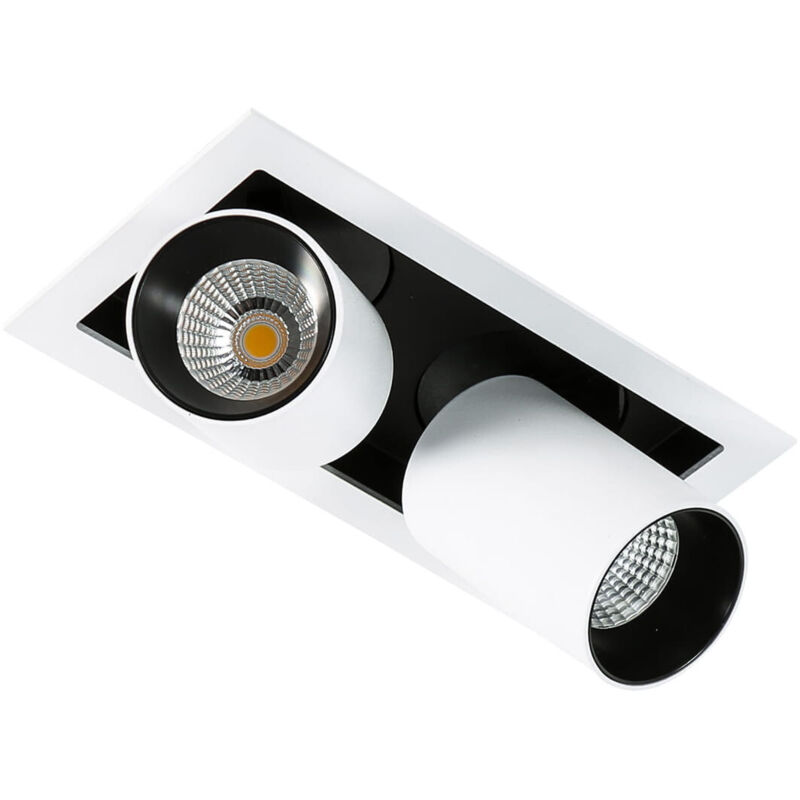 Italux Schwarz Mercanta Double 4000K - Moderne Technische Led-Deckeneinbau Weiß, Kühlweiß 4000K 1640Lm