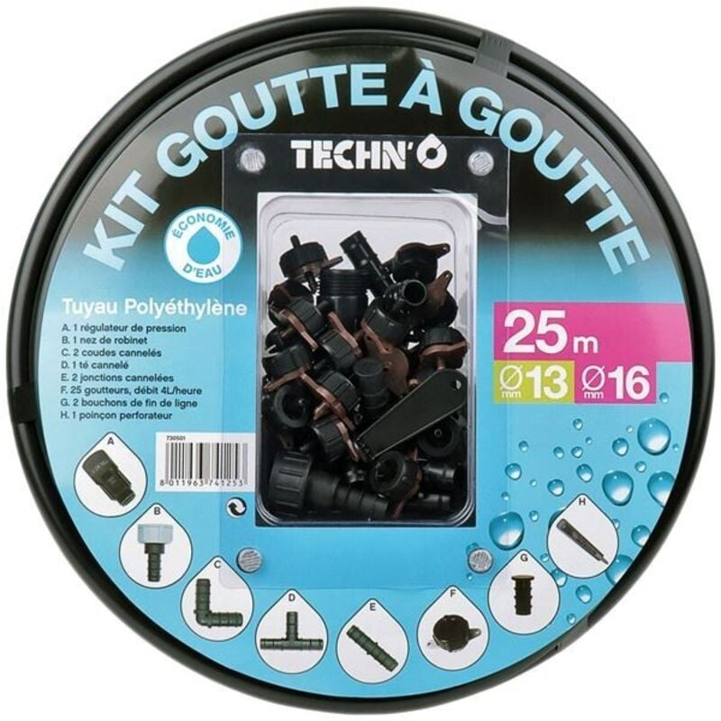 Kit goutte à goutte 13/16mm 25m - Techn'o