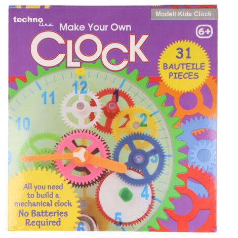 Techno Line Model kids clock Mechanisch Wanduhr Lernbausatz 20 cm x 3.5 cm Transparent
