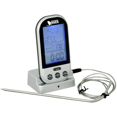 Techno Line WS 1050 Grill-Thermometer Alarm, Überwachung der Kerntemperatur °C /°F-Anzeige, Geflüge