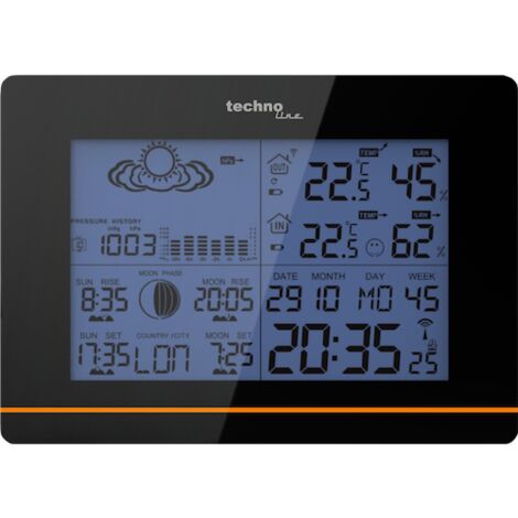 Techno Line  WS 6750 Funk-Wetterstation Vorhersage für 12 bis 24 Stunden Anzahl Sensoren max. 3