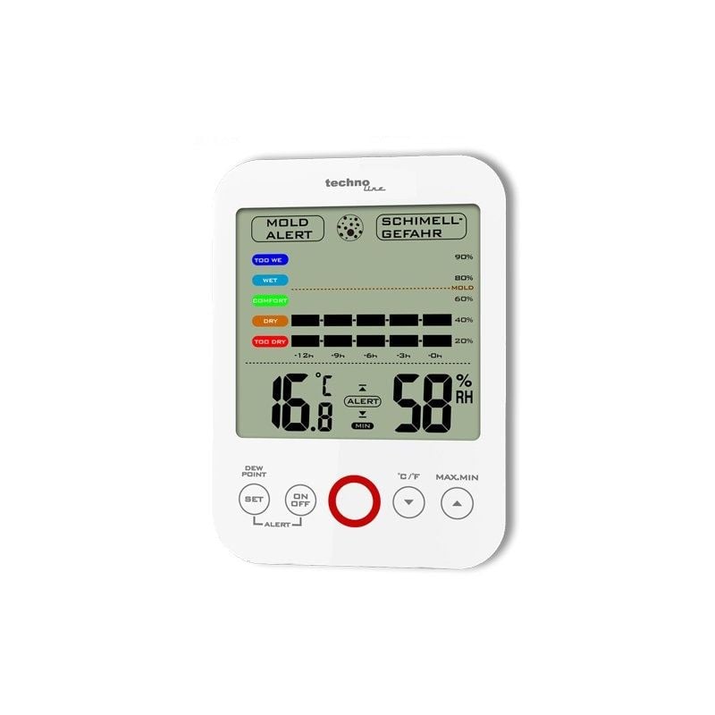 Station de température ws 9422 avec affichage affichage de la température et de l'intérieur humidité de l'air et moisissures ala