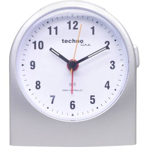Techno Line WT 753 radiopiloté(e) Réveil argent Heures de réveil 1 Fluorescent aiguilles 1 minuterie