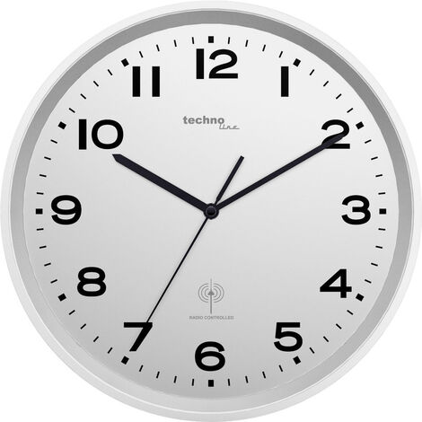 Techno Line WT 8500-2 silber Funk Wanduhr 30 cm x 41 mm  Silber