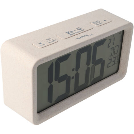 TECHNOLINE Wecker technoline® WQ 296 12,4 x 6,7 x 4 cm (B x H x T) 2 Weckzeiten 2 Batterien 70 %Faseranlage (Weizen) 30% Polypropylen sandstein