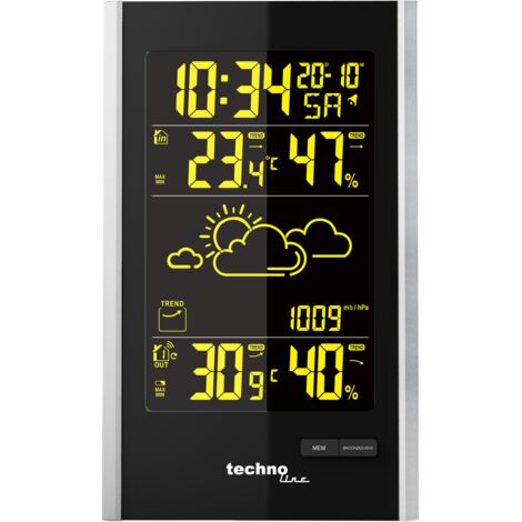 Technoline Wetterstation WS 9060 silber schwarz Wetterstation
