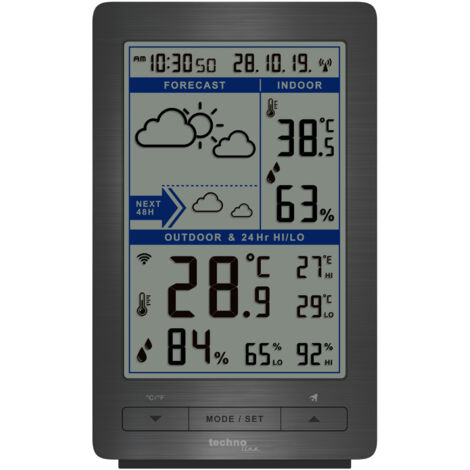 Technoline Wetterstation WS9485 inkl. Außensensor TX80TH grau