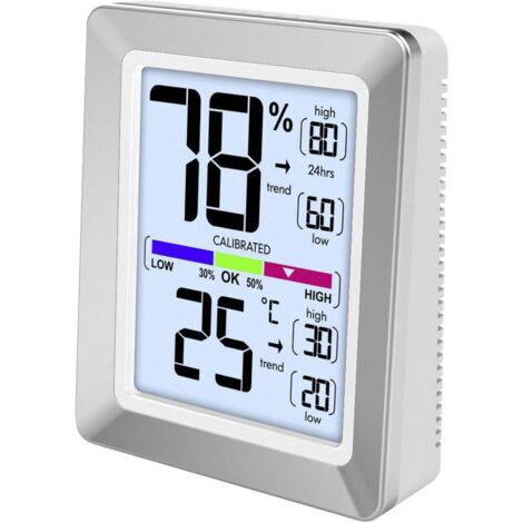Technoline WS9460 - Pannello Frontale Moderno con Display a Colori, sensore Touch per Illuminazione, Colore: Argento, 73 x 89 x 27 mm