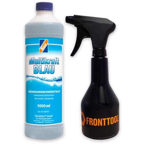 TECHNOLIT Nettoyant universel Multikraft BLEU alcalin concentré 1L y compris vaporisateur 360 degrés 500ml