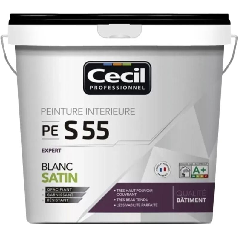 Peinture satinée CÉCIL PE S55 Blanc 10 L