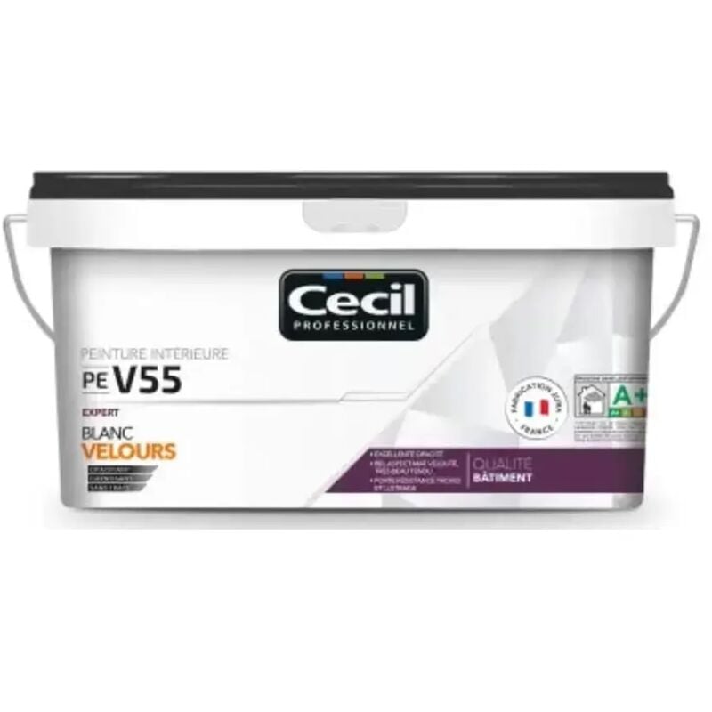 Peinture velours cécil pe V55 Blanc 2,5 l