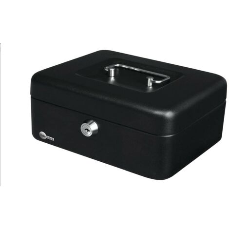 TECHNOMAX - CASSETTA PORTAVALORI RETTANGOLARE 250x180x90MM CON SERRATURA - COLORE NERO