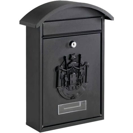 TECHNOMAX SRL TECHNOMAX - CASSETTA POSTALE GENZIANA 36x25,5x10CM - STRUTTURA IN ACCIAIO ZINCATO ANTICORROSIONE - COLORE NERO