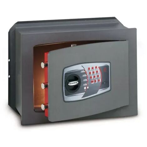 TECHNOMAX – Coffre-fort à emmurer à combinaison électronique digitale, certifié EN 14450:18-S1, 5 pênes, 27 L, 34x46x24 cm