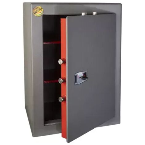TECHNOMAX - Coffre-fort à fixer à clé double panneton, 7 pênes, 85 L, 60x43x40 cm