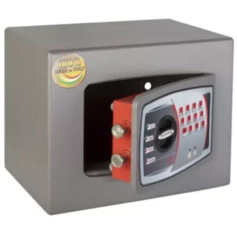 TECHNOMAX – Coffre-fort à fixer à combinaison électronique digitale, 2 pênes, 9 L, 22x28x20 cm