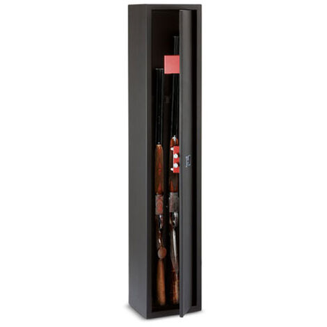 Technomax, modello TCH/3. Armadio portafucili, chiusura con chiave a doppia mappa. Dimensioni 125,5H. x 24,5L. x 20,5P.