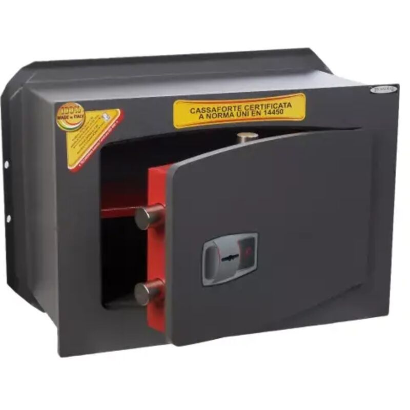 TECHNOMAX  &ndash; Coffre-fort &agrave; emmurer &agrave; cl&eacute;, certifi&eacute; EN 14450:18-S2, 2 p&ecirc;nes, 6,5 L, 21x34x15 cm