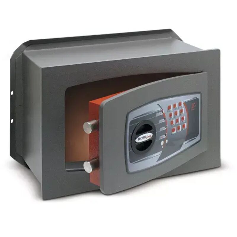 TECHNOMAX  &ndash; Coffre-fort &agrave; emmurer &agrave; combinaison &eacute;lectronique digitale, certifi&eacute; EN 14450:18-S1, 2 p&ecirc;nes, 9 L, 21x34x20 cm