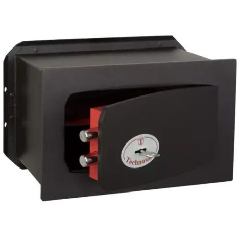 TECHNOSAFE - Coffre-fort à emmurer à fermeture à clé double panneton, 2 pênes, 6,5L, 21x34x15 cm