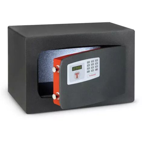 TECHNOSAFE – Coffre-fort à fixer à combinaison électronique digitale motorisée avec écran LED, 2 pênes, 30 L, 27x39x35 cm