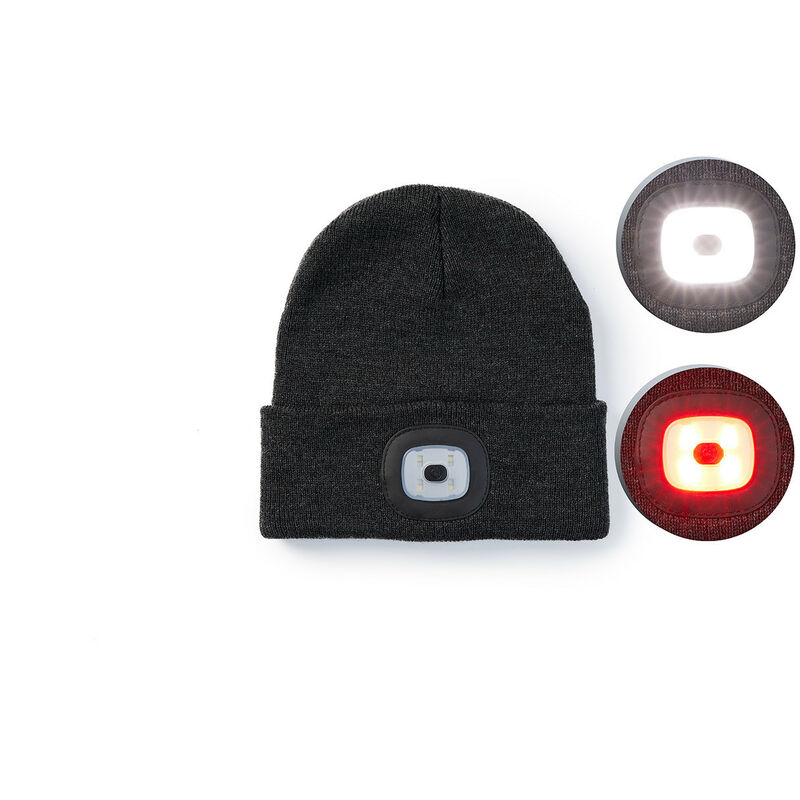

Gorro Gris con LED, Gorro invierno para hombre y mujer, Gorro Unisex con Luz, Gorro con Luz para trotar afuera - Technosmart