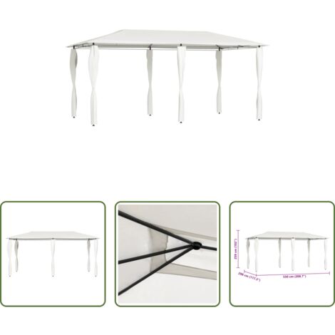 Techo de barbacoa -  Cenador con cubiertas de postes crema 2,98x5,3x2,59 m 160 g/m²