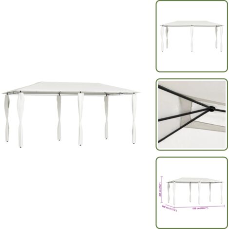 Techo de fiesta - vidaXL Cenador con cubiertas de postes crema 2,98x5,3x2,59 m 160 g/m² - Techo de reunión familiar