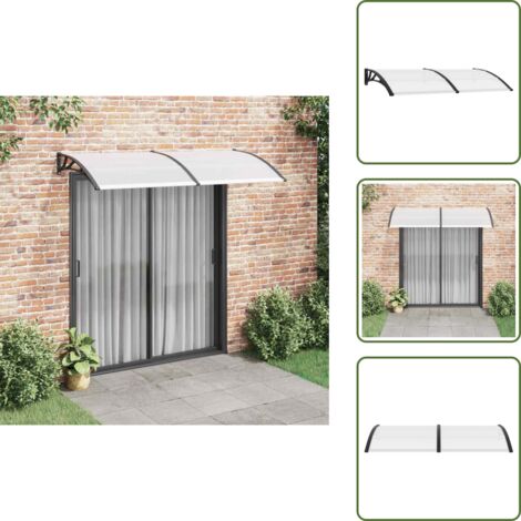 Techo de policarbonato - vidaXL Marquesina para puerta PC negro 200x100 cm - Marquesina para ventana