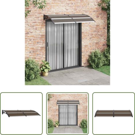 Techo de puerta -  Marquesina de puerta PC negro 200x100 cm