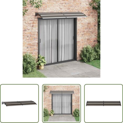 Techo de puerta -  Marquesina de puerta PC negro 240x75 cm