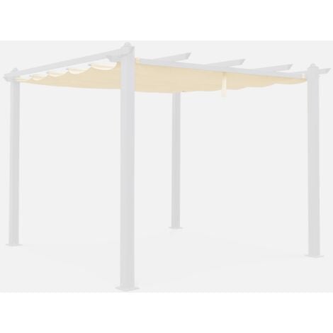 Techo de repuesto para pérgola 3x3m, Cubierta de pérgola Condate, Crudo