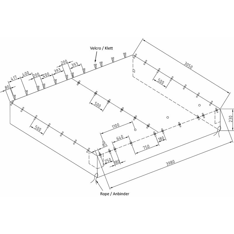 

Techo de repuesto para tienda de pared Pérgola 3x4m Antracita