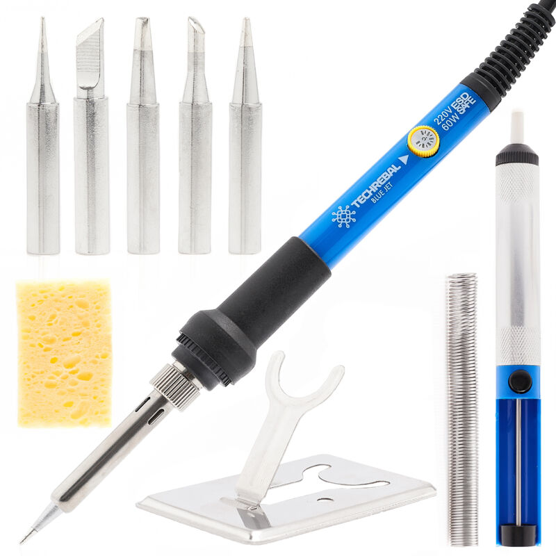 Techrebal 'Blue Jet' TBJ60W Ensemble de fer à souder de précision 10-en-1 avec potentiomètre 60W
