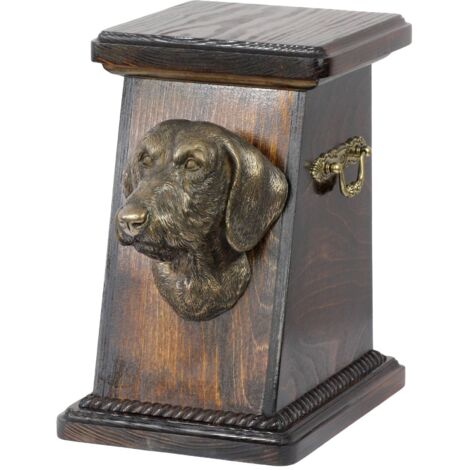 Teckel à poil dur I - Urne pour cendres de chien, urne noble avec statuette, urne commémorative avec buste de chien par Art-Dog