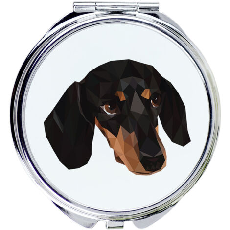 Teckel de pelo corto - espejo con foto e inscripción geométrica de Art-Dog