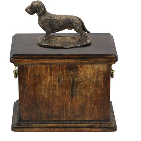 Teckel de pelo duro - Urna para cenizas de perro, urna con estatuilla, urna elegante de estilo clásico de Art-Dog