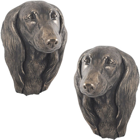 Teckel de pelo largo: estatuilla de perro, busto colgante, decoración única para un amante de los perros de Art-Dog