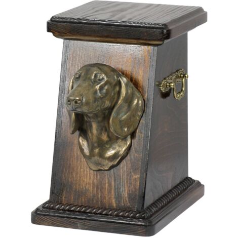 Teckel I - Urne funéraire pour chien, élégante urne avec statuette, urne funéraire avec buste de chien par Art-Dog