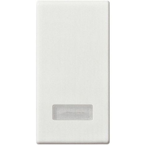 Tecla intercambiable Vimar Plana con difusor, fundición de aluminio blanco 14026