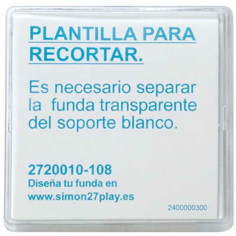 Tecla para mecanismos ancha Simon 27 Play  Transparente