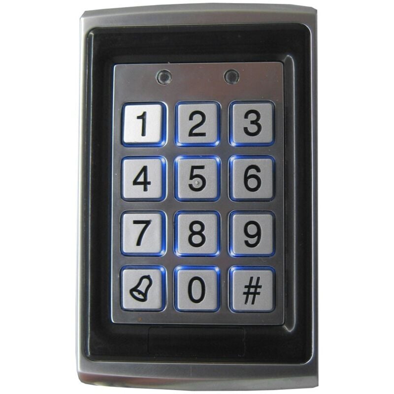 

Teclado Control Acceso autónomo Tarjeta de proximidad o Pin exterior IP65 hasta 1000 tarjetas - Jandei