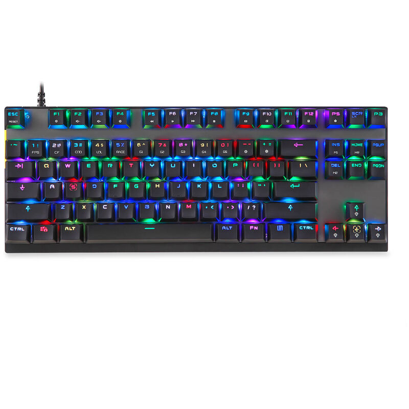 

Teclado mecanico CK82 Teclado para juegos RGB de 87 teclas con interruptor rojo OUTMU Teclas multimedia N-key Rollover Black, Interruptor rojo OUTMU