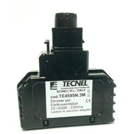 Tecnel Lüfter Dimmer 25-350W/230V Keystone Schwarz TE4595N.3M