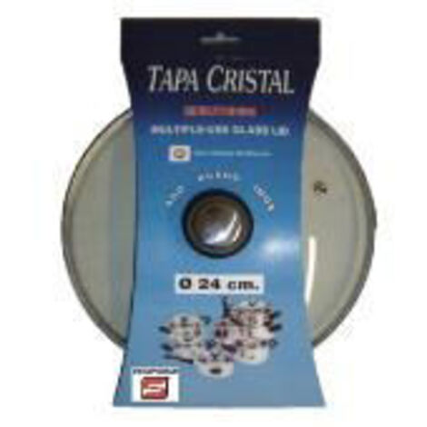 TECNHOGAR Tapa de cristal inoxidable con válvula Ø24cm ref. 19005