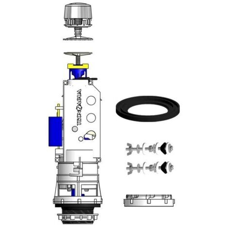 TECNO Descargador de Cisterna Baja T282 Doble Descarga con Pulsador y Kit